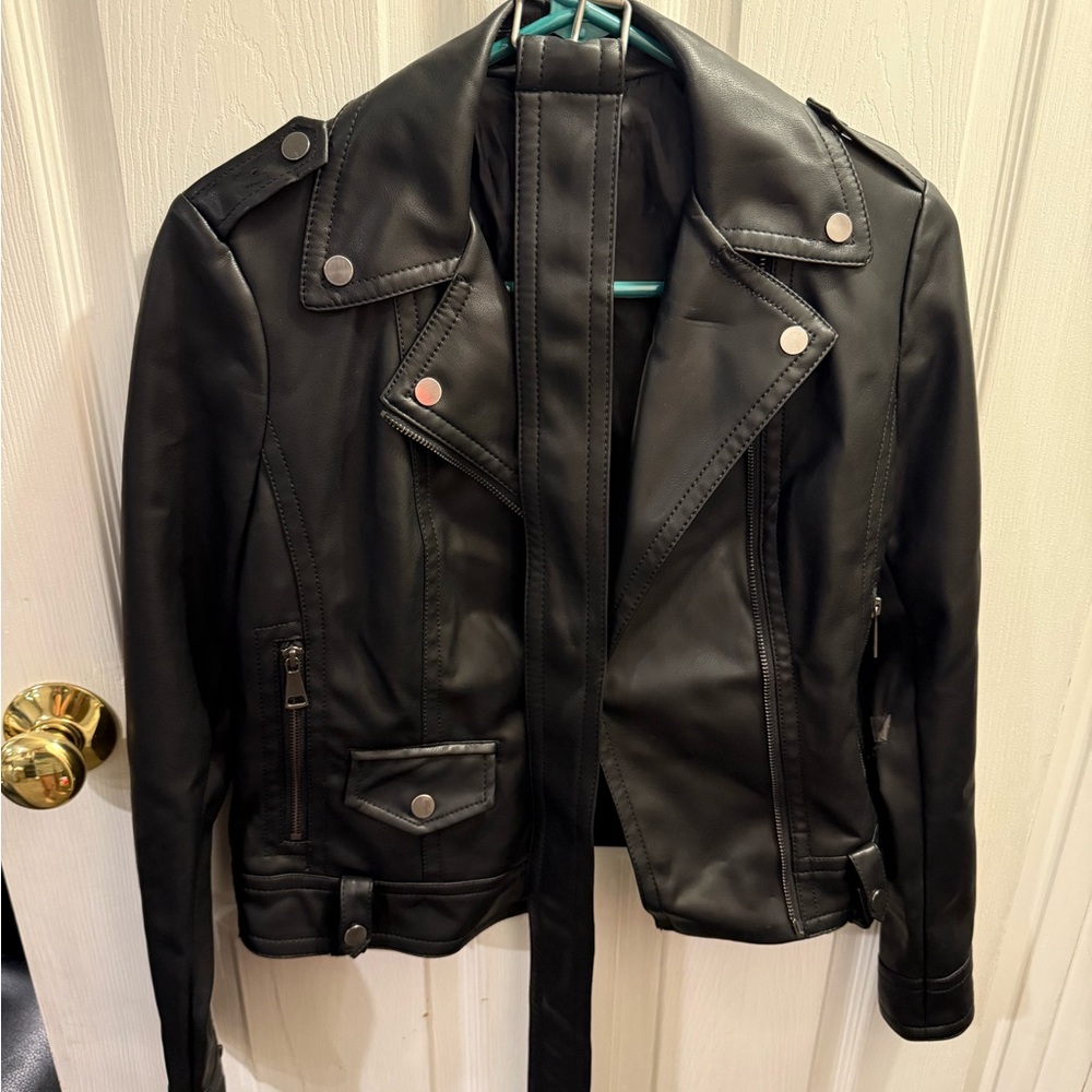 Express Women's Black Leather Biker Jacket
